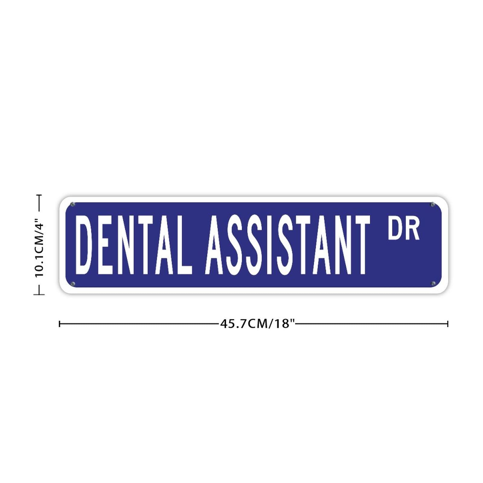 Personalized Dental Assistant DR Modern Pure Navy Blue Office Sign - Water-Resistant Aluminum Wall Decor (4x18 Inch) for Office, Bedroom, Bathroom - Easy Mounting Indoor & Outdoor Career Decoration - Perfect for Clinics, Hospitals, and Healthcare Professionals