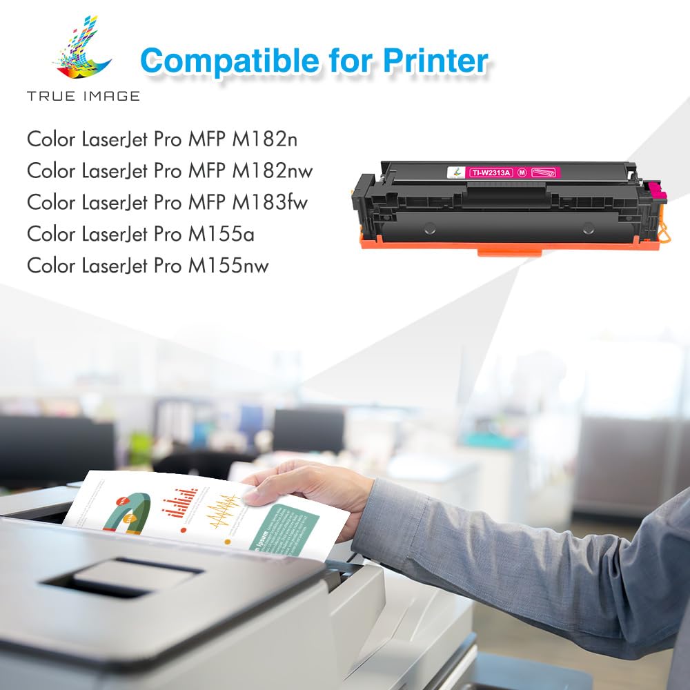 HP 215A Toner Cartridges 4 Pack - Compatible Replacement for W2310A W2311A W2312A W2313A - Works with HP Color LaserJet Pro MFP M182nw M183fw M155 Printers (Black, Cyan, Yellow, Magenta) - Ideal for Home & Office Printing Needs