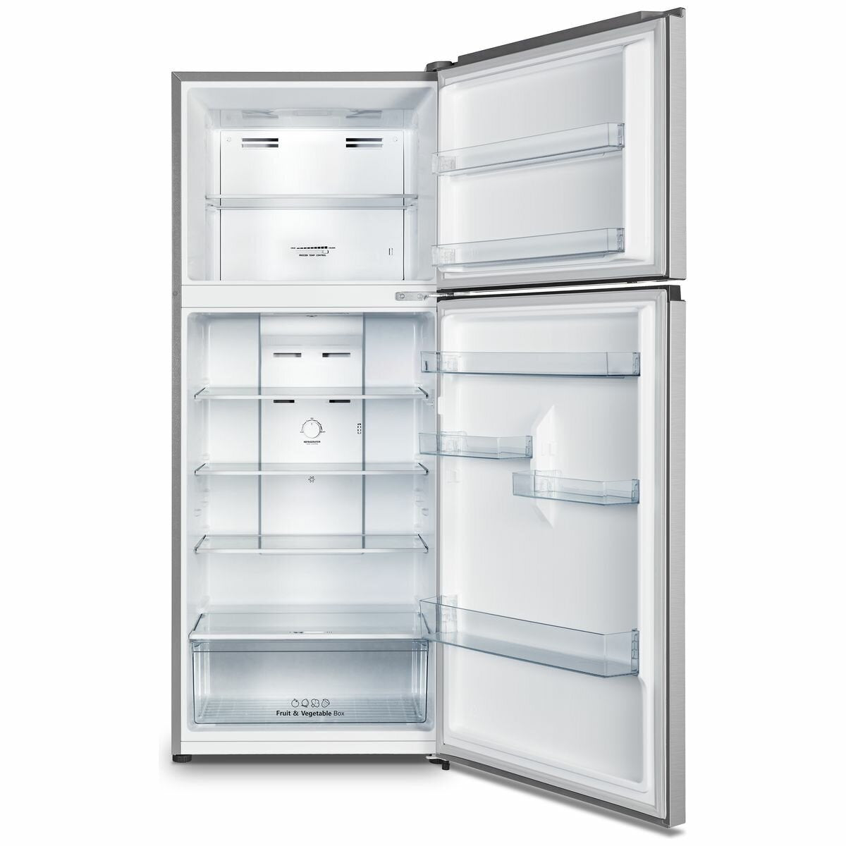 Hisense HRTF424S 424L Top Mount Refrigerator in Silver - Energy Efficient, Spacious Design for Kitchens & Home Use