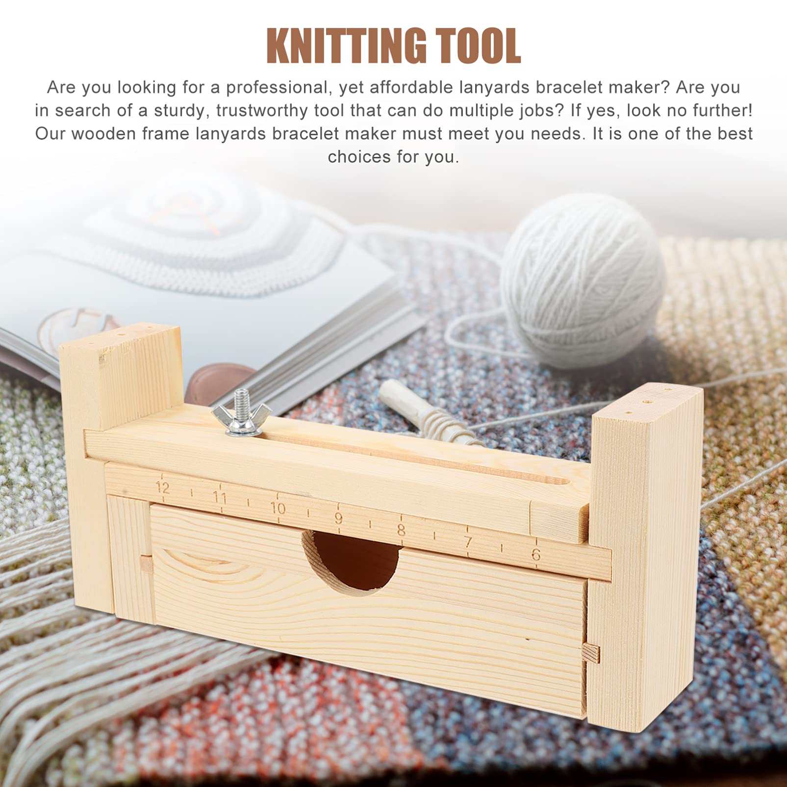 Wakauto Wood Bracelet Maker Kit with Cord - DIY Weaving Tools for Crafting Bracelets