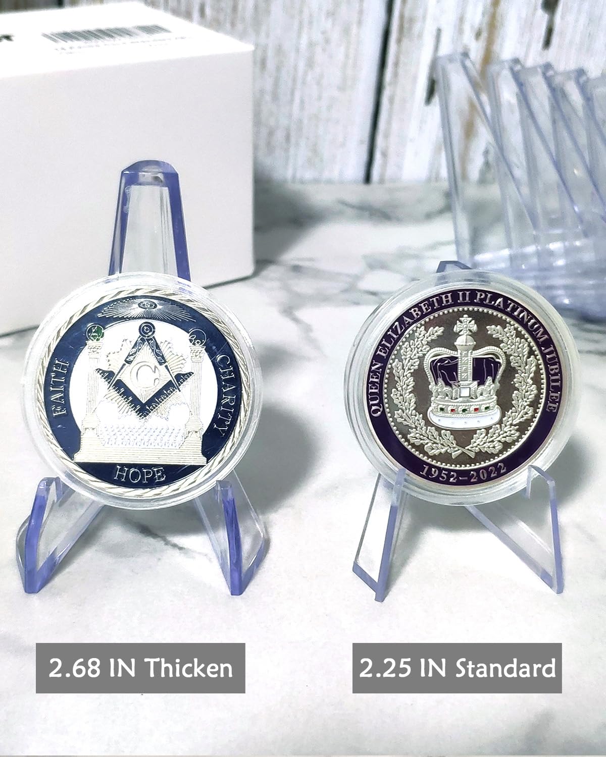 14 Pack Clear Acrylic Trading Card Stands - 2.68 Inch Display Easel for Baseball Cards, Sports Cards, Coins, Medals & Pocket Watches - Perfect for Collectors, Exhibitions & Home Decor