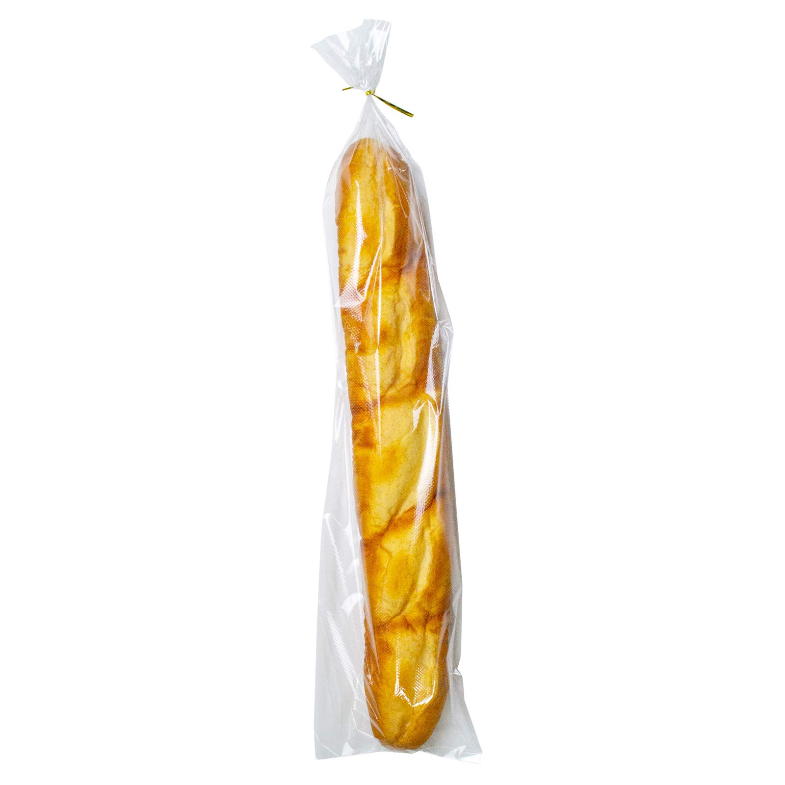 6 x 28 Inch French Bread Bags - 240 Count Clear Plastic Baguette Bags with Twist Ties | Micro Perforated, Thickened & Freezer Safe | Perfect for Bakery Storage, Bread Freezing & Food Packaging
