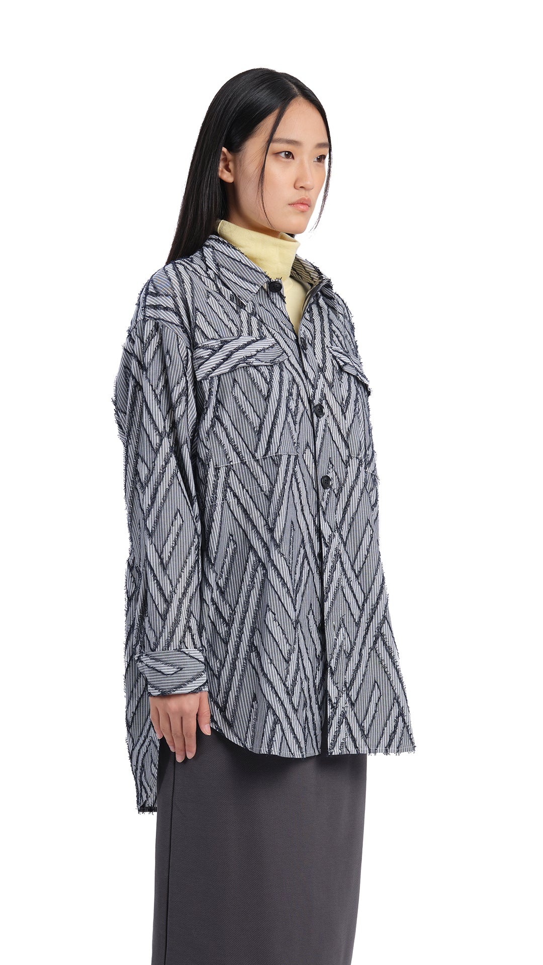 Stylish Dyed Cotton Cut Jacquard Shacket for Women | Trendy Overshirt for Fall & Winter | Perfect for Layering, Casual Outfits & Outdoor Adventures