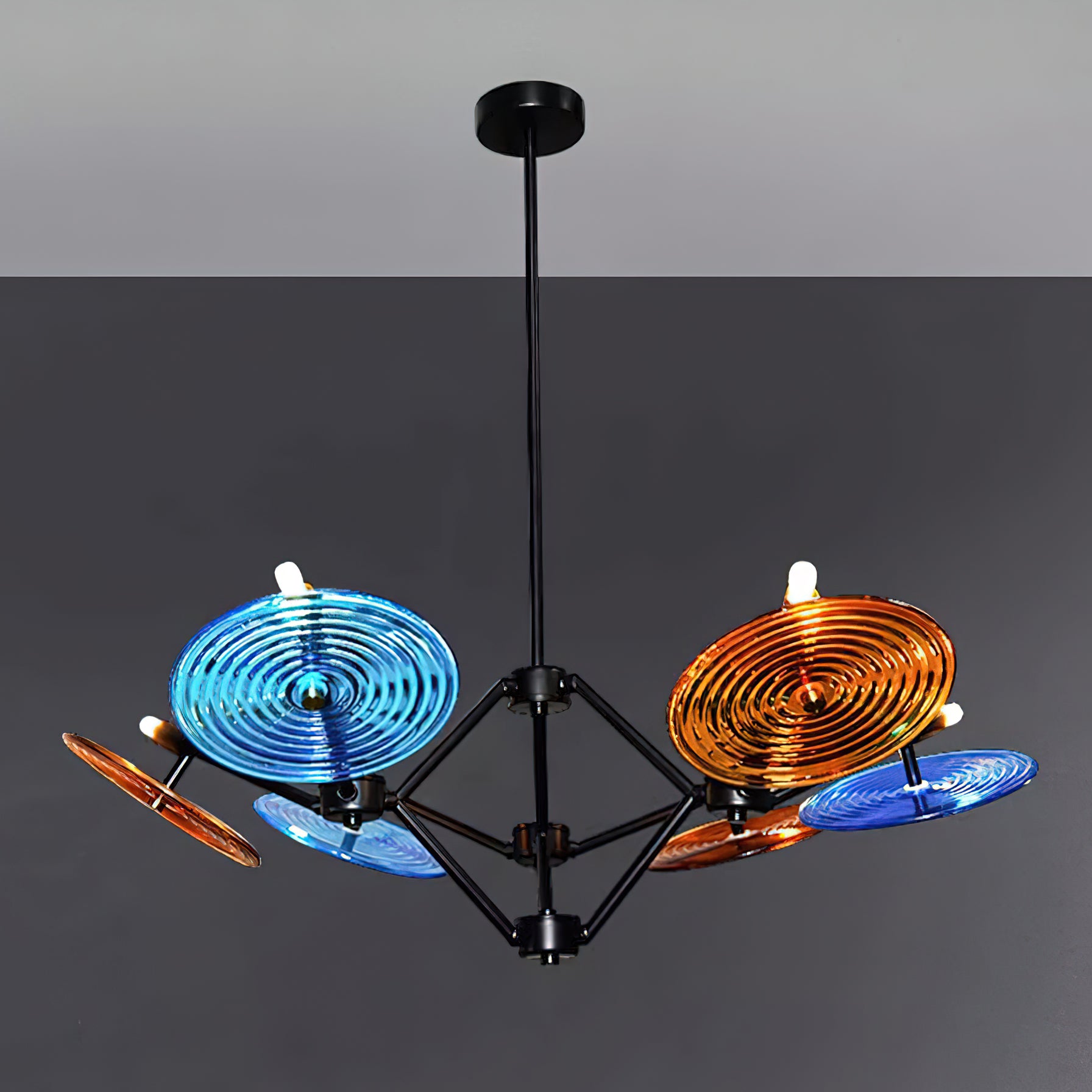 Vibrant Rotary Chandelier - Modern Spinning Ceiling Light Fixture for Dining Room, Bedroom & Living Room Decor | Energy Efficient LED Lighting Solution
