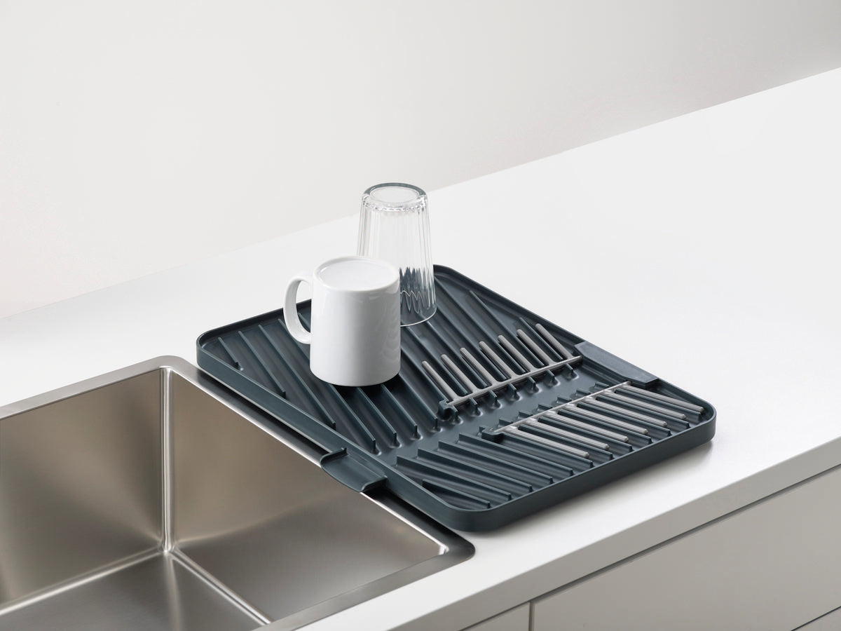 Foldable Dish Drying Rack with Drainboard - Space Saving Kitchen Organizer for Countertop - Perfect for Small Apartments, Camping & RVs