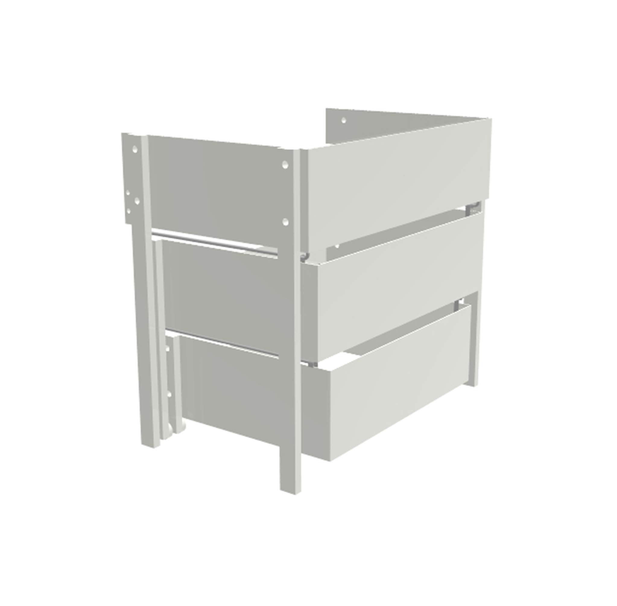 FixtureDisplays® 3-Tier Drawer Organizer - 16 x 14 x 10 Inches White Plastic Storage Bins for Desk, Kitchen & Bathroom Organization - Stackable Tabletop Organizer for Office Supplies, Makeup & Utensils