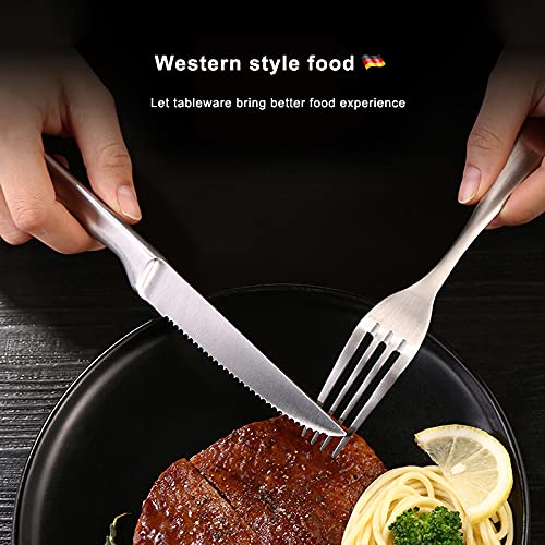 Premium Stainless Steel Dinner Forks Set of 6 - 8.3 Inch Matte Silverware for Restaurants, Home & Parties - Dishwasher Safe Cutlery for Fine Dining, Wedding & Everyday Use