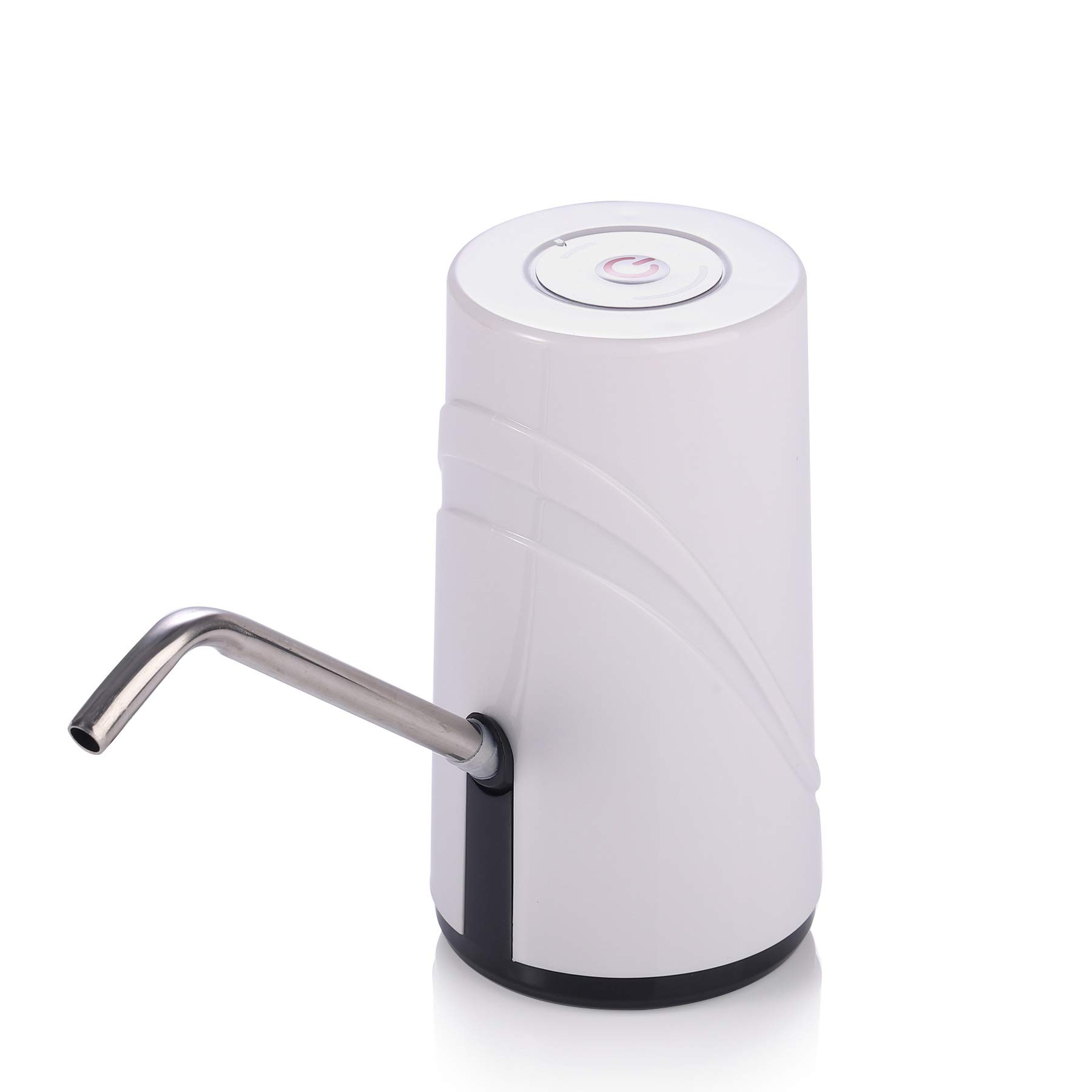 Food Grade Water Bottle Pump with USB Charging - Automatic Electric Water Dispenser for 2-5 Gallon Standard Bottles | Portable Drinking Water Pump for Home, Office & Travel - White