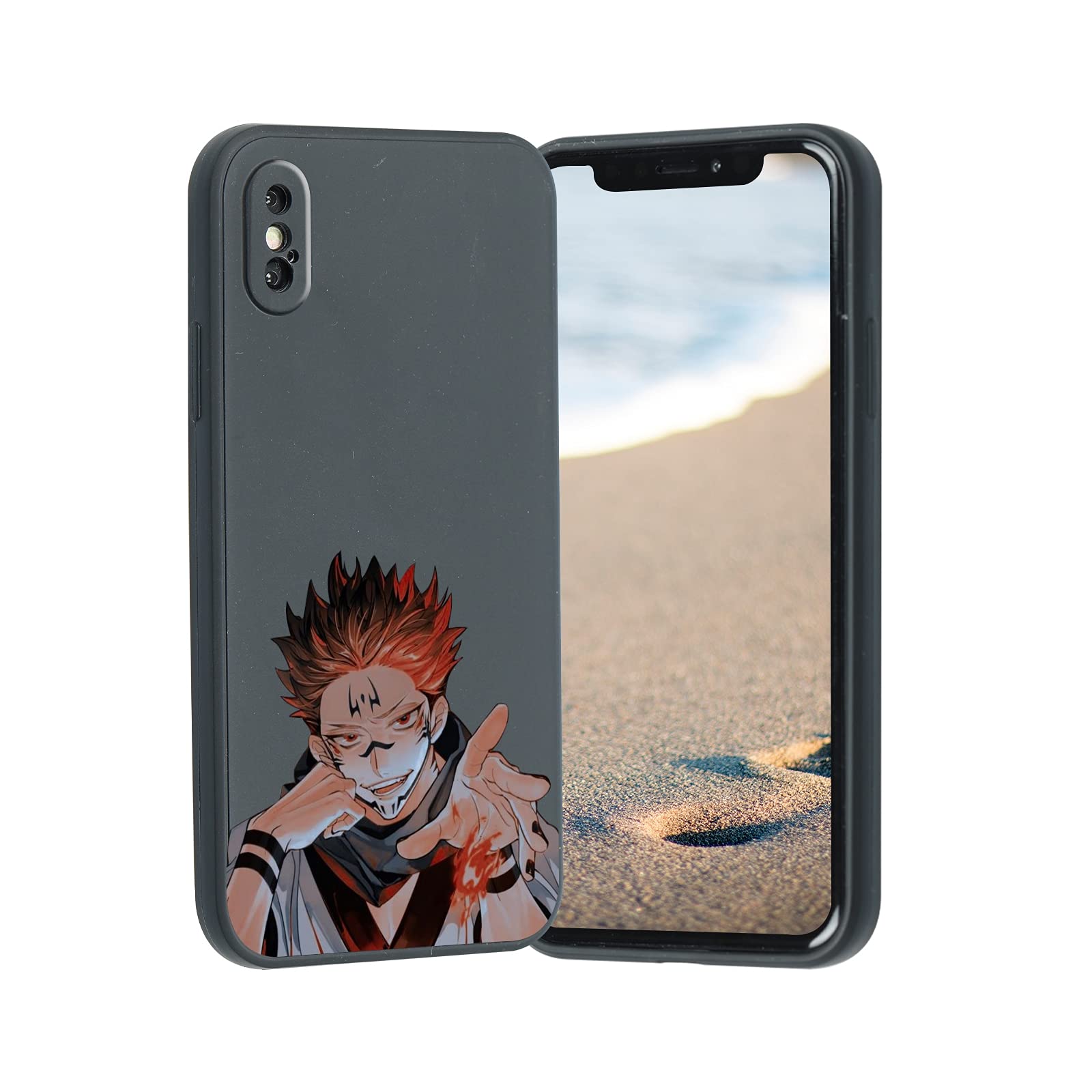 Vivist Anime iPhone XXS Case - Japanese Cute Jujutsu Kaisen Ryomen Sukuna Yuji Itadori Comic Soft Silicone Cover for iPhone XXS - Perfect for Anime Fans, Cosplay Enthusiasts & Gift Giving (Cartoon Anime-7)