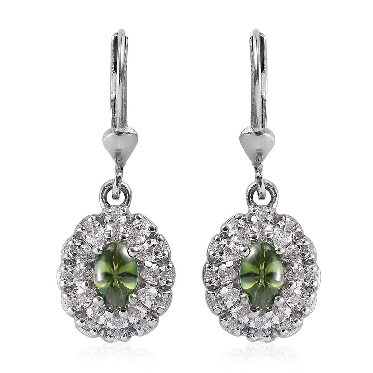 Shop LC Green Zirconia Drop Dangle Earrings - 925 Sterling Silver Platinum Plated, 2.9 CTTW | Elegant Jewelry Gift for Women, Perfect for Parties, Weddings & Special Occasions