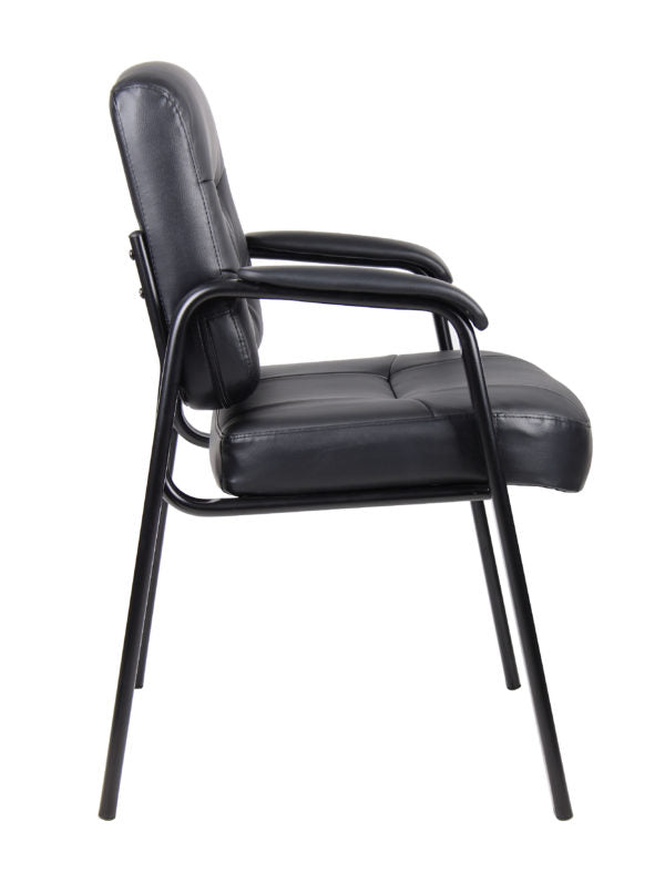 Premium Boss Executive Mid Back LeatherPlus Guest Chair B7509 - Ergonomic Office Chair for Comfortable Seating in Conference Rooms & Reception Areas