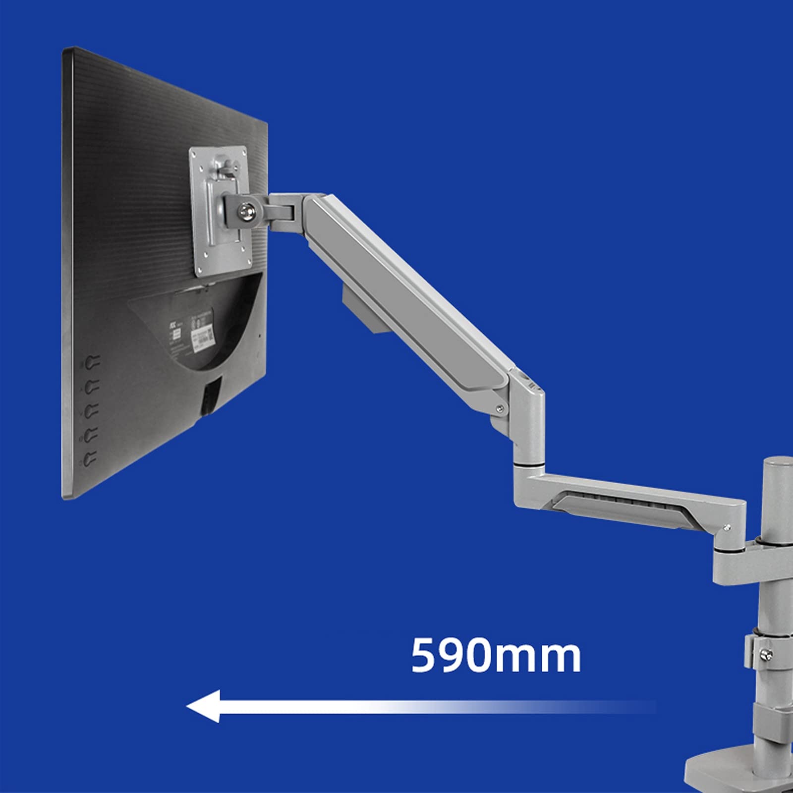 Adjustable Dual Monitor Mount Stand for 14-32 Inch Screens - Gas Spring Monitor Arm with C-Clamp & Grommet Base (4.4-19.8 lbs Capacity) - Perfect for Home Office, Gaming Setup & Workspace Ergonomics