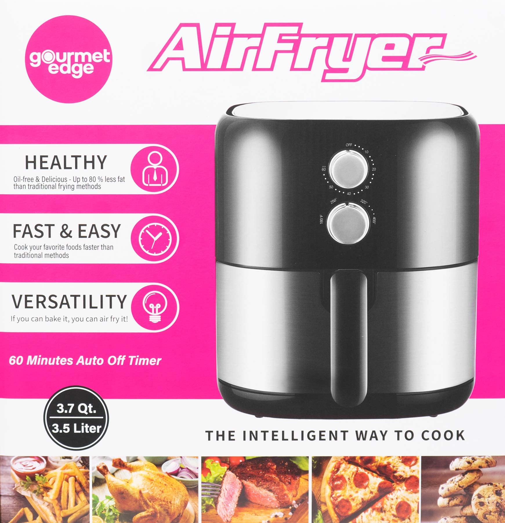 3.5 Quart Air Fryer with Extra Hot Air Technology - Perfect for Frying, Roasting, Baking & Broiling | Healthy Cooking for Family Meals, Snacks & Party Foods