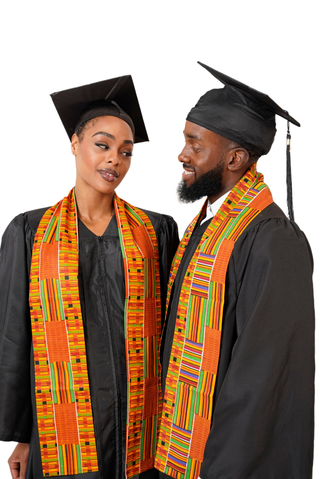 Authentic Kente African Print Graduation Stole/Sash DP0795S1 - Perfect for Graduation Ceremonies, Cultural Events & African Heritage Celebrations