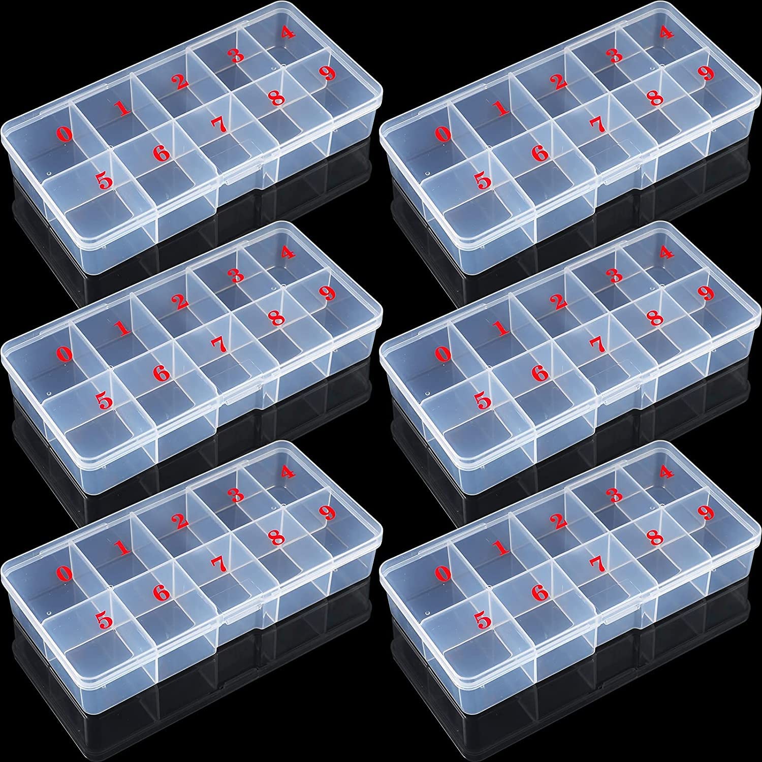 NAILWIND Empty Nail Tips Organizer Storage Box - 10 Compartment Plastic Grid Case for False Nails, Crystal Jewelry & Nail Art Accessories (White, 1-Pack) | Perfect for Salon Professionals & DIY Manicures at Home