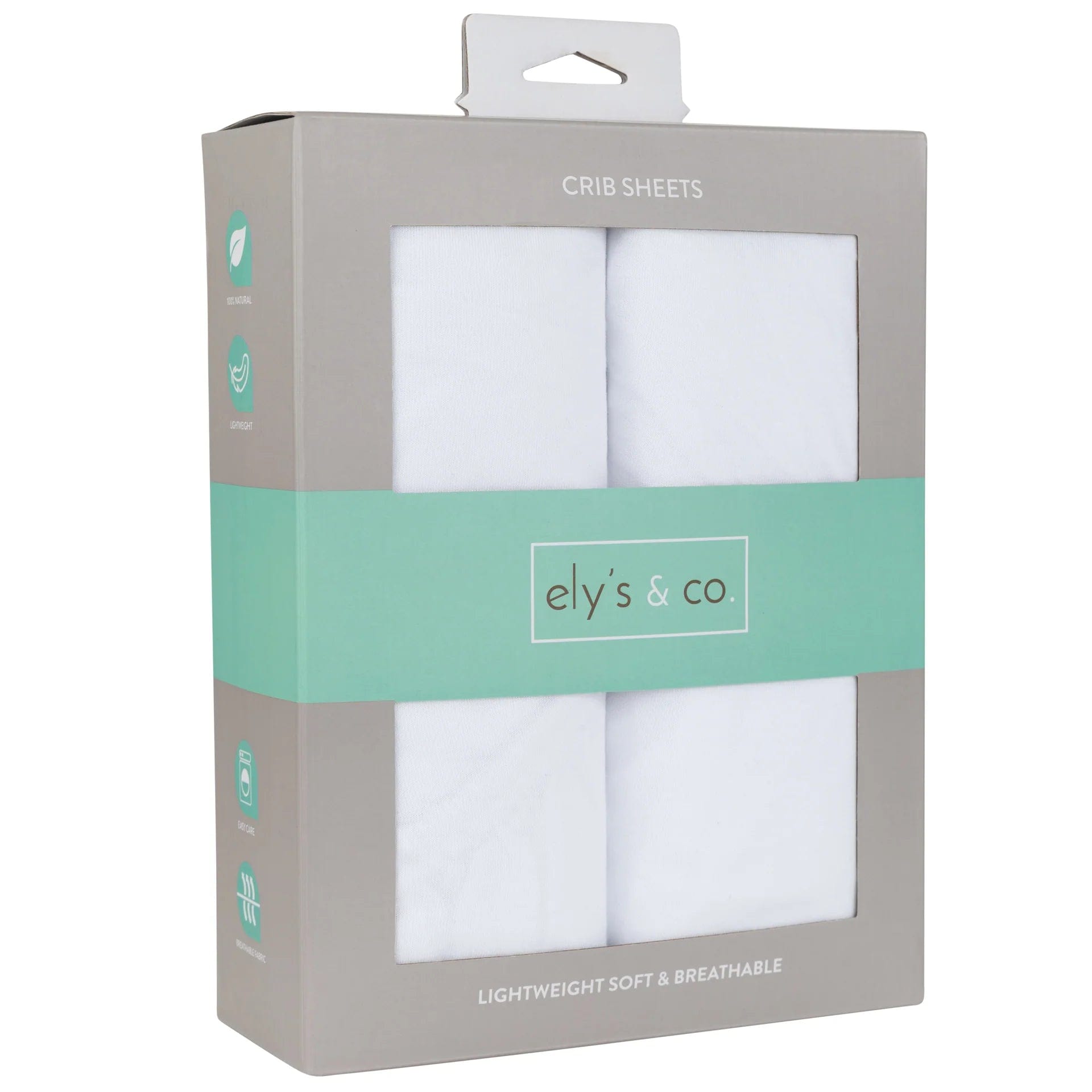 Elys & Co 2 Pack Soft 100% Cotton Pack N Play Sheets - Breathable & Hypoallergenic for Baby Crib & Portable Playard - Perfect for Nursery, Travel & Daycare Use
