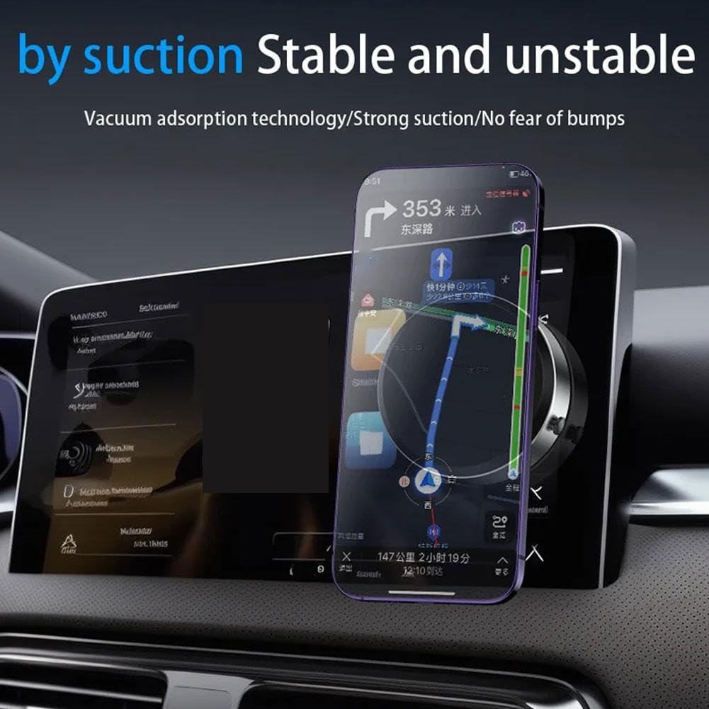 Universal Magnetic Car Phone Holder - 360° Rotating Suction Cup Mount for iPhone, Samsung & All Smartphones | Secure Dashboard & Windshield Car Accessories for Hands-Free Driving & Navigation