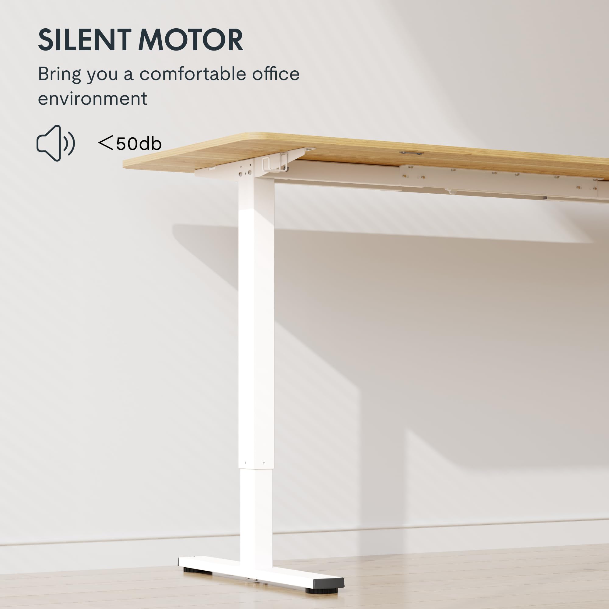 FLEXISPOT Electric Standing Desk 40 x 24 Inches - Height Adjustable Ergonomic Workstation with Memory Controller & Splice Board (White Frame, Maple Top) - Perfect for Home Office, Gaming & Workspace Setup