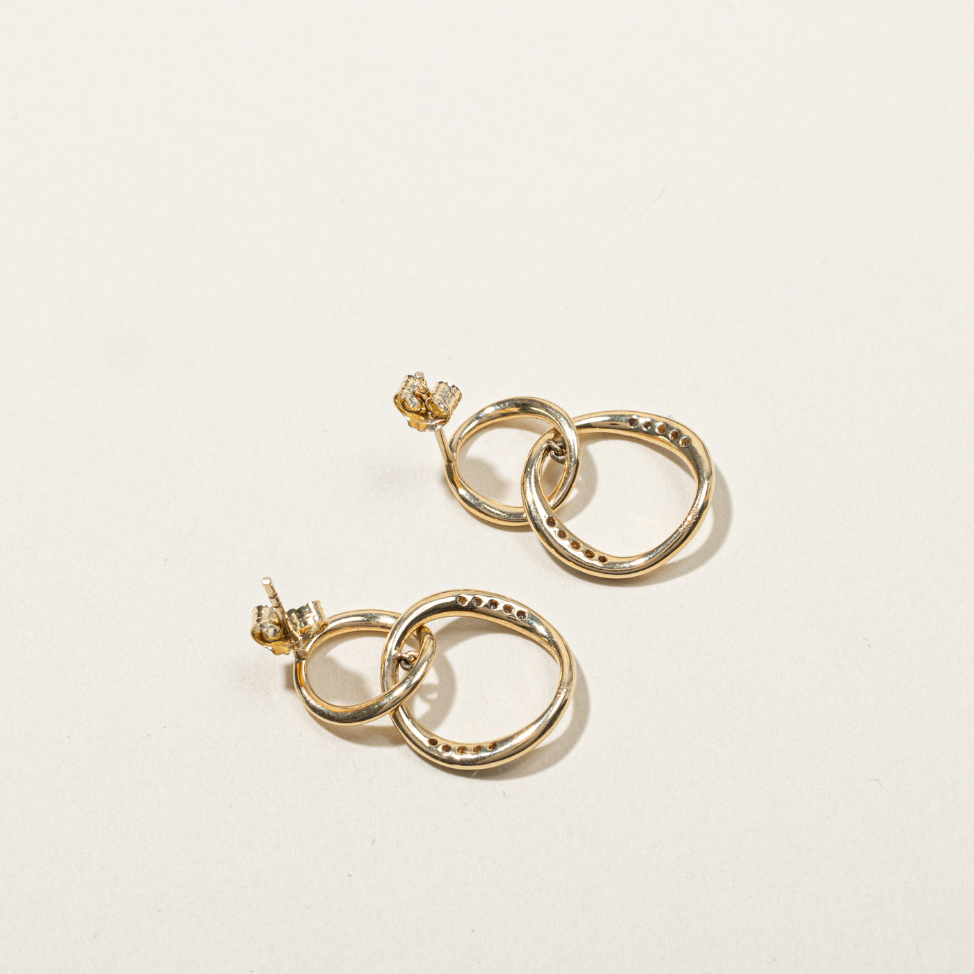 0.16ctw Diamond Interlocking Dangle Earrings for Women - Elegant Cubic Zirconia Stud Earrings for Wedding, Party & Everyday Wear