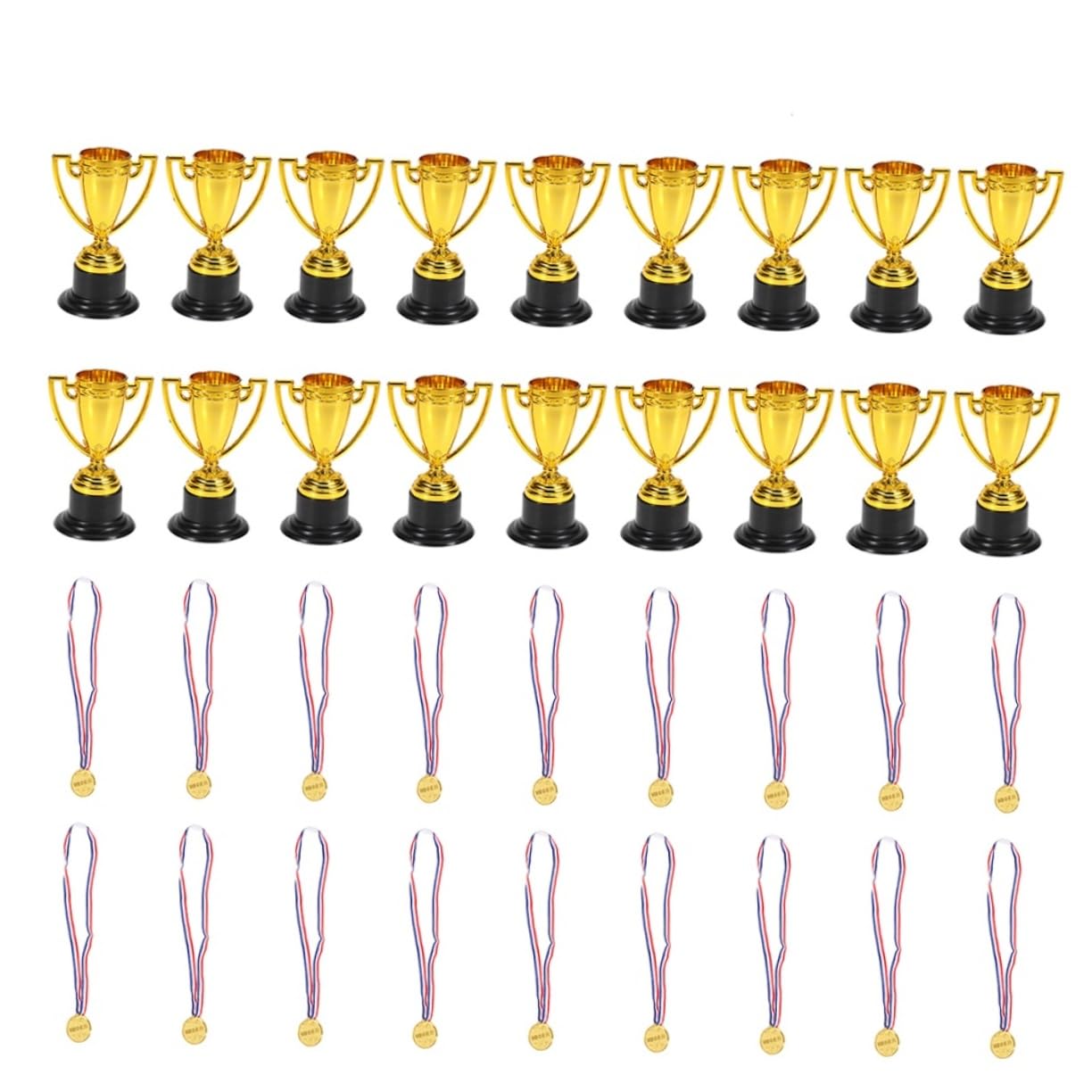 BESPORTBLE 108 Pcs Kids Trophies Bulk Set - Reusable Mini Awards for Children's Games, Sports & Classroom Rewards | Perfect for Birthday Parties, School Events & Sports Competitions