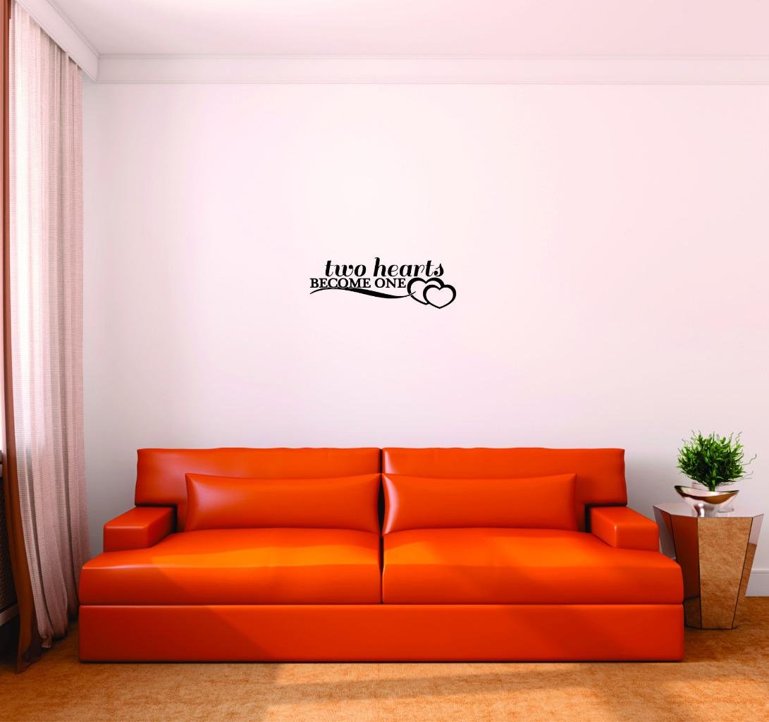 Removable DIY Wedding Wall Decals - Two Become One Love Quote Stickers for Bedroom & Home Decor (15x36 Inch) - Perfect for Newlyweds, Anniversary Gifts & Romantic Room Makeovers