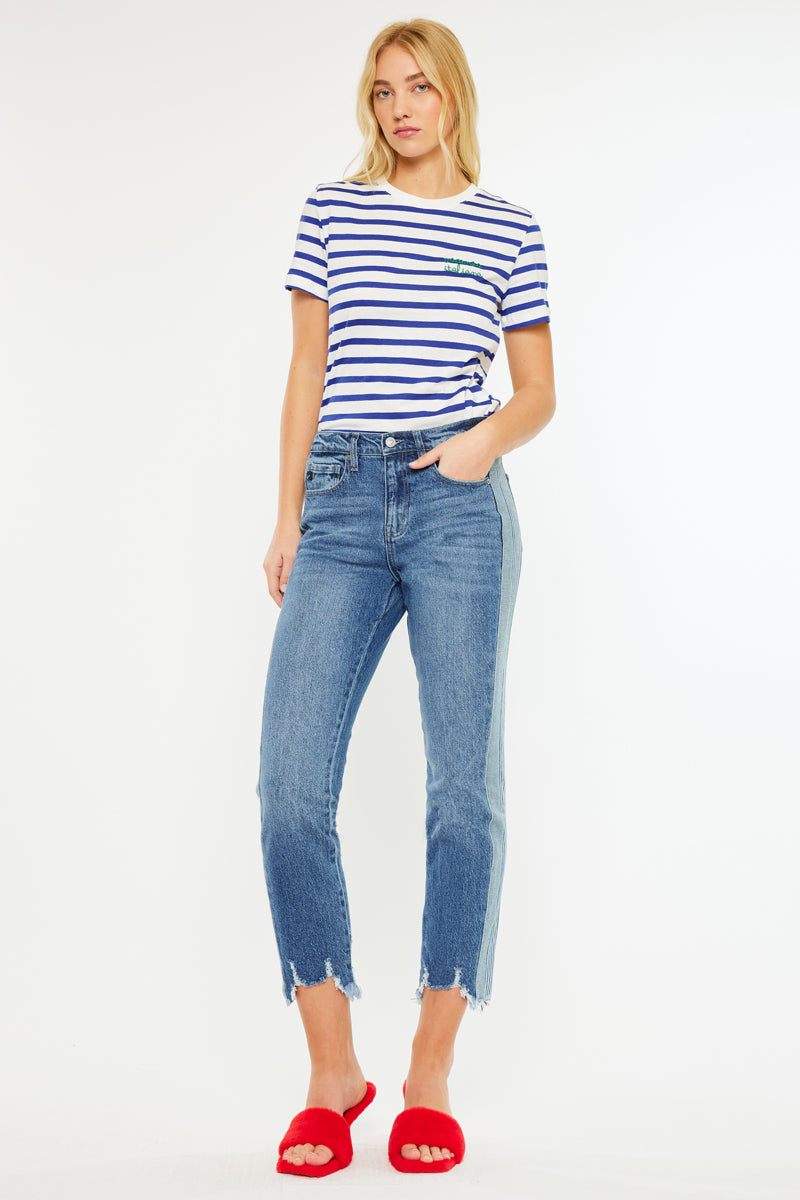 Erin High Rise Slim Straight Leg Jeans for Women - Stretchy Denim Pants, Comfortable & Flattering Fit - Perfect for Casual Wear, Office, and Date Nights