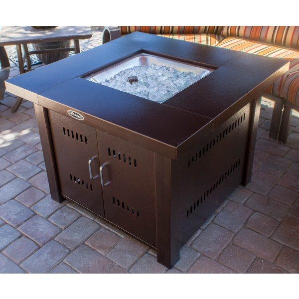 Hammered Bronze Square Fire Pit - Outdoor Fire Pit for Backyard, Patio, Camping - Durable & Stylish Fire Pit for Gatherings & Relaxation