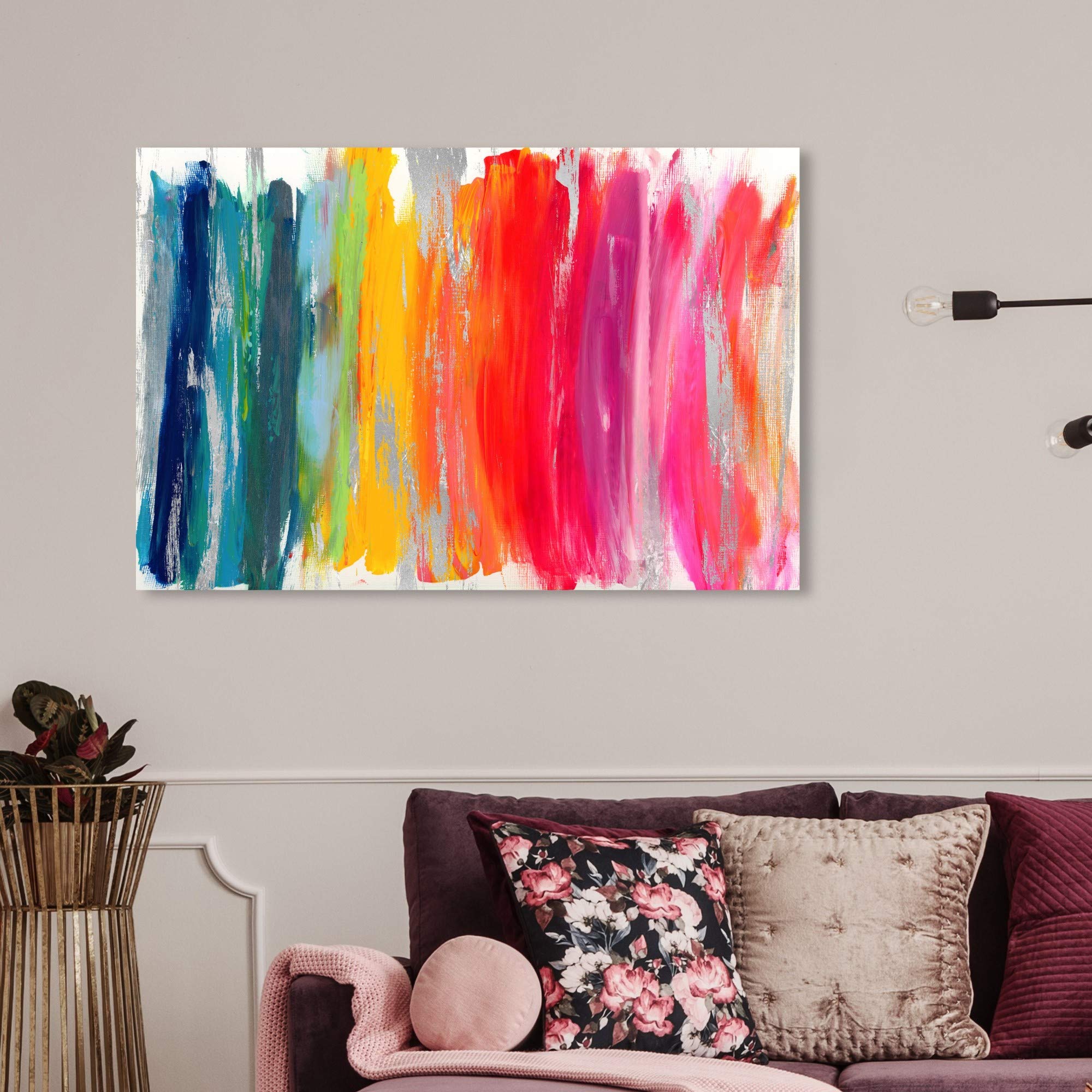 Wynwood Studio Abstract Wall Art Canvas Print 'Sunday Funday' - Modern Blue & Yellow Painting for Home Décor, 24x16 Inches - Perfect for Living Room, Bedroom & Office Wall Decor