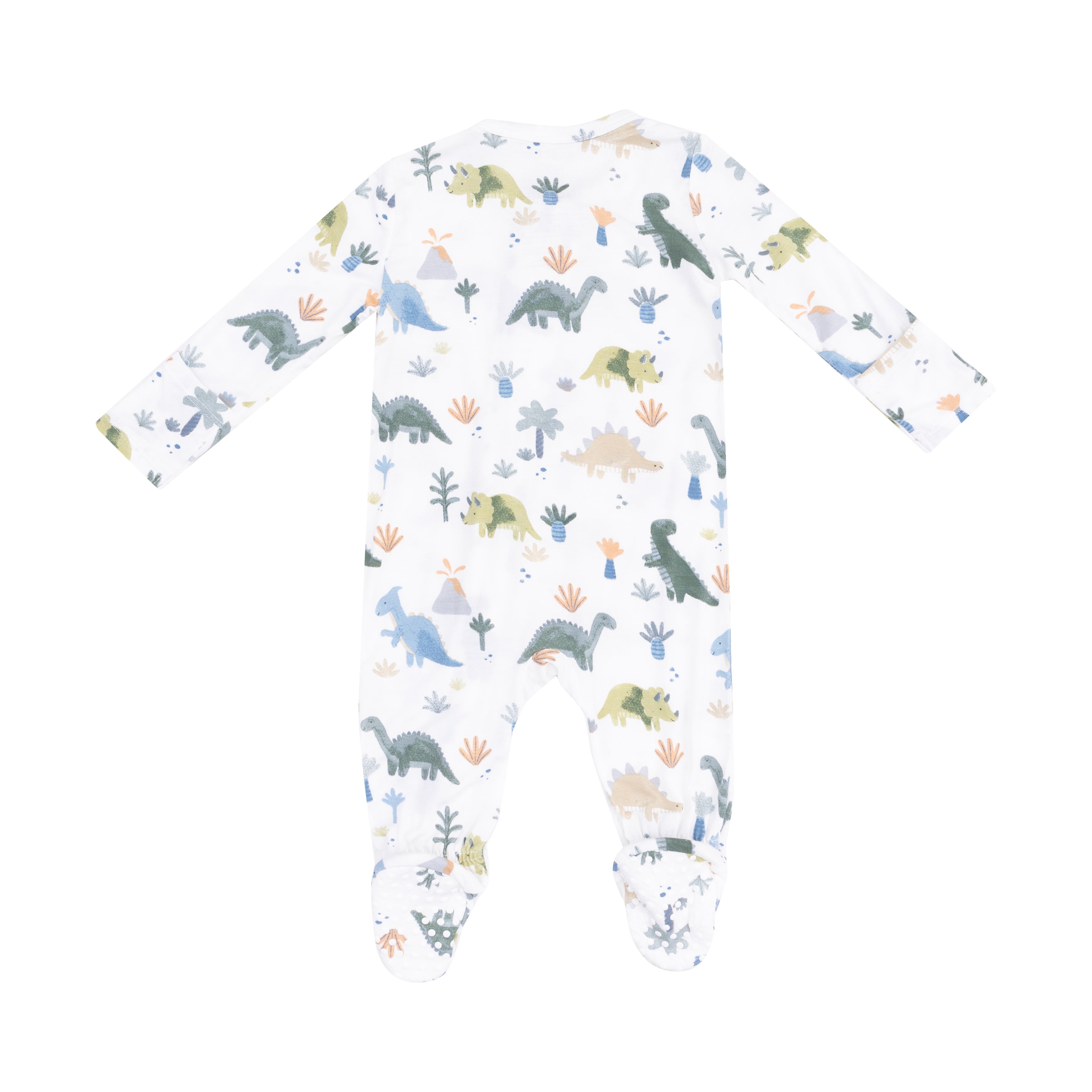 Soft Dinos Bamboo 2-Way Zipper Footie Pajamas - Cozy & Breathable Baby Sleepwear for Boys & Girls - Perfect for Nursery, Bedtime & Lounging