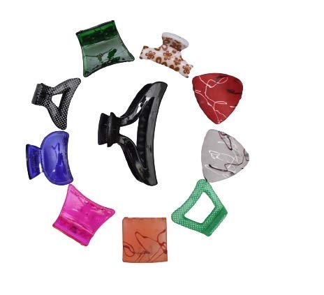 12-Piece Hair Claw Clips Set for Women & Girls - Stylish Hair Clutchers & Barrettes for Ponytails, Buns & Updos (Assorted Colors & Designs) - Perfect for School, Work, Parties & Everyday Styling