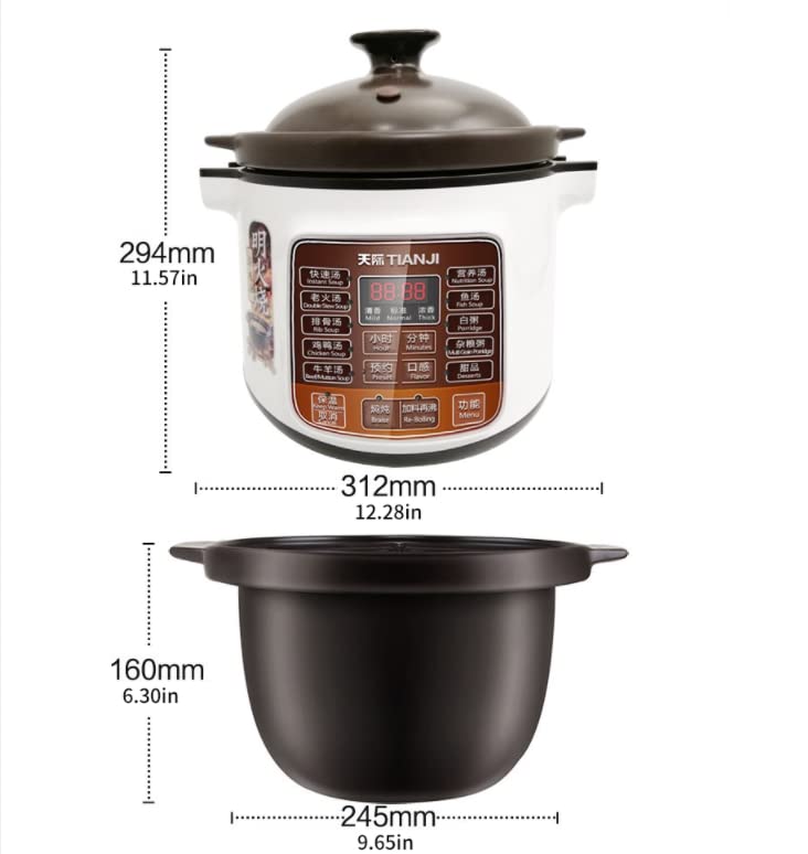 DGD40-40LD 4L Electric Slow Cooker with Ceramic Pot - 600W, 120V Automatic Stew Pot for 3-6 People | Perfect for Family Dinners, Meal Prep & Party Buffets