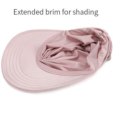 UV Protection Wide Brim Sun Hat for Women - Breathable Empty Top Beach Visor, Adjustable Sunshade Headband Elastic Cap - Perfect for Beach, Pool, Hiking & Outdoor Activities