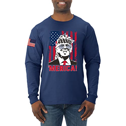Navy Sleeve Print Merica