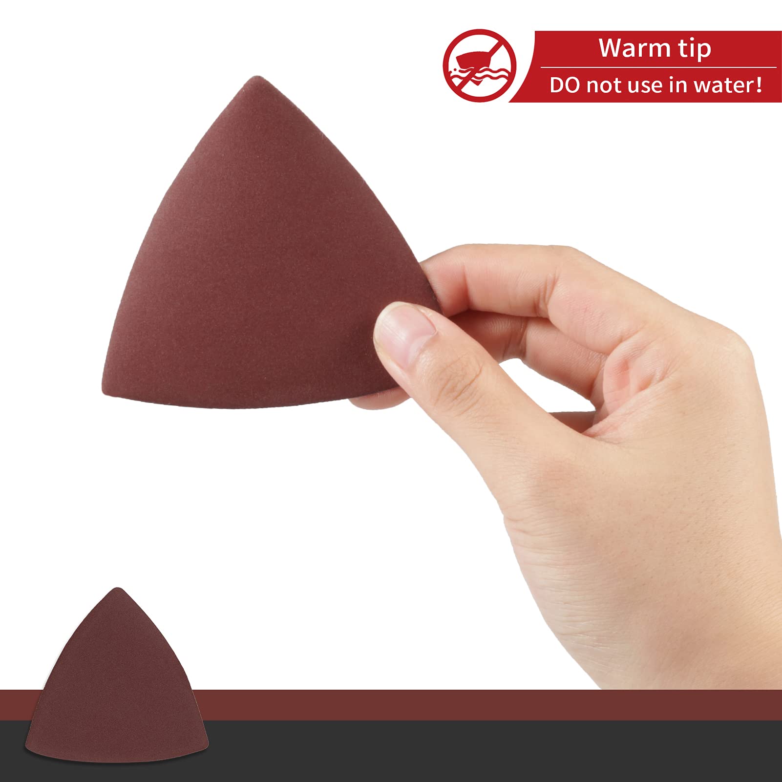 30 Pcs 3-1/8 Inch (80mm) 600 Grit Triangle Sanding Pads for Oscillating Multi-Tool - No Hole Hook & Loop Sandpaper for Wood, Metal Polishing & DIY Projects - Perfect for Detail Sanding, Furniture Refinishing & Crafting