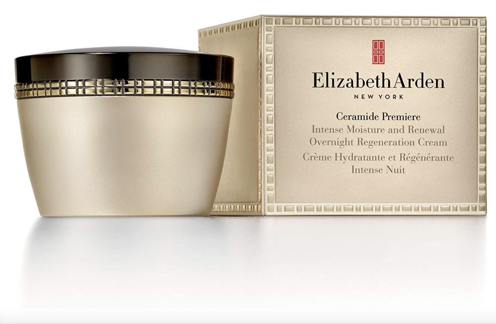 Elizabeth Arden Ceramide Premiere Intense Moisture & Renewal Overnight Regeneration Cream - 1.7 oz Anti-Aging Night Face Cream for Dry Skin | Deep Hydration & Skin Repair While You Sleep | Perfect for Nighttime Skincare Routine