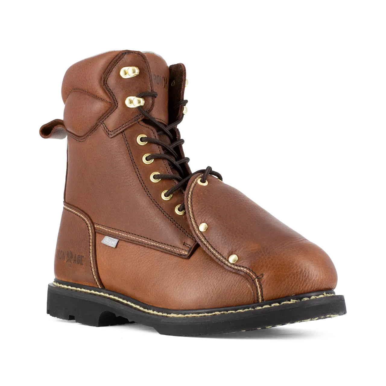 Groundbreaker Steel Toe Work Boots with Metatarsal Guard - 8 Inch Safety Shoes for Men, Brown - Ideal for Construction, Warehouse & Industrial Work