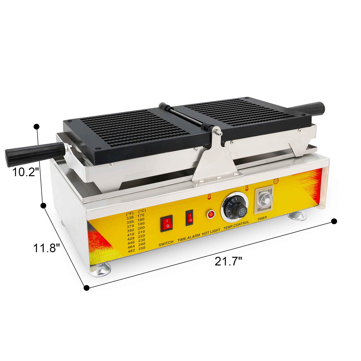 French Fries Shaped Waffle Maker - 110V Commercial Waffle Machine for Crispy Stick Waffles & Biscuits | Perfect for Breakfast, Snacks, Cafes & Restaurants