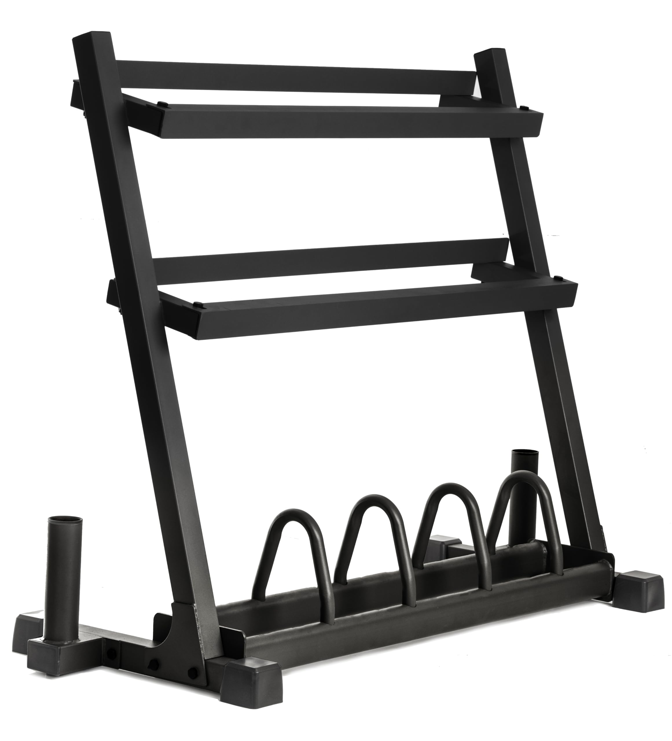 XMARK All-In-One Home Gym Storage Solution - Dumbbells, Weight Plates & Barbell Rack for Garage or Basement (Gray/Black) - Perfect for Weightlifting, CrossFit & Strength Training