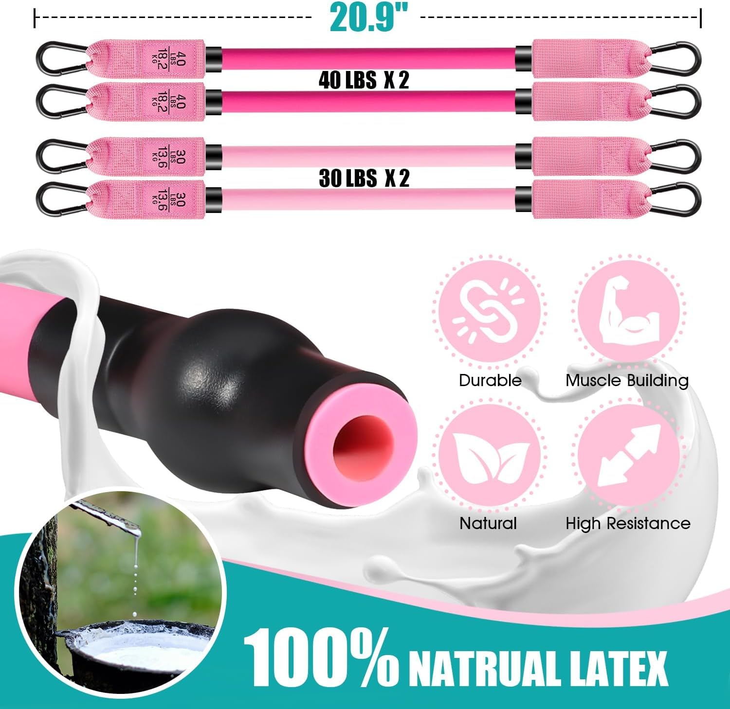 Adjustable 3-Section Pilates Bar Kit with Resistance Bands - Full Body Workout Equipment for Legs, Hips, Waist & Arms - Home Exercise Equipment for Squats & Pilates - Perfect for Women & Men | Ideal for Home Gym, Yoga Studio & Fitness Training
