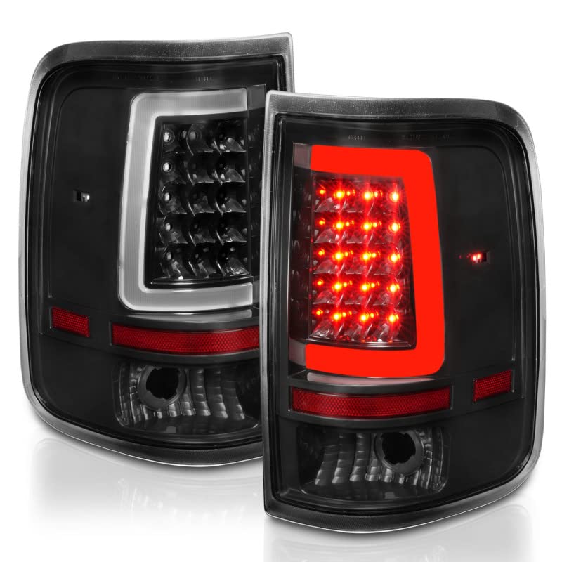 ANZO 311342 LED Tail Lights with Light Bar for 2004-2006 Ford F-150 - Black Housing & Clear Lens - Upgrade Your Truck's Style & Visibility for Night Driving