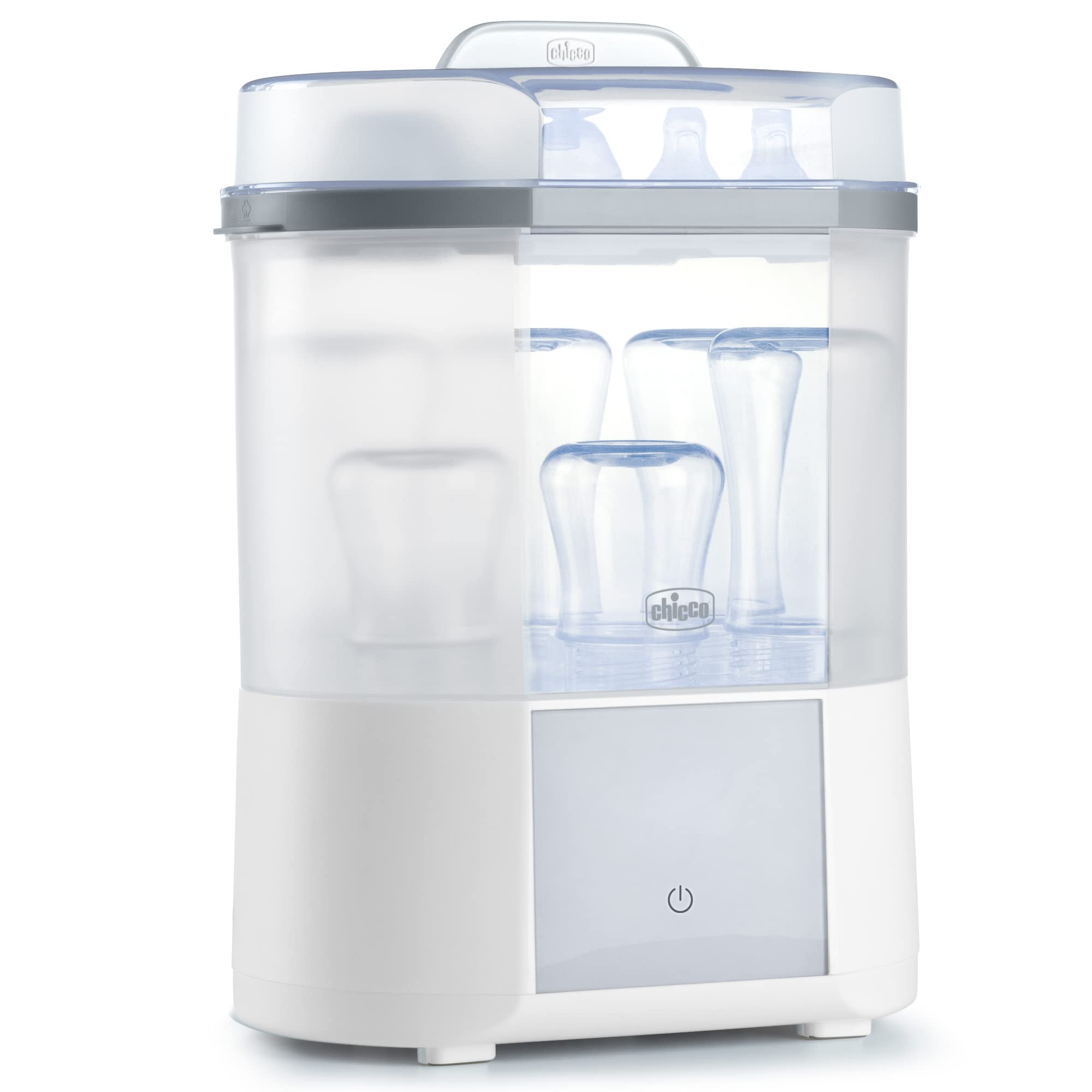 Chicco Advanced Electric Baby Bottle Sterilizer & Dryer - 99.9% Germ Elimination, 4 Programs, 2 Configurations | Automatic Shut-Off | Perfect for Nursery, Daycare & Travel | Fast Sterilization for Bottles, Pacifiers & Breast Pump Parts