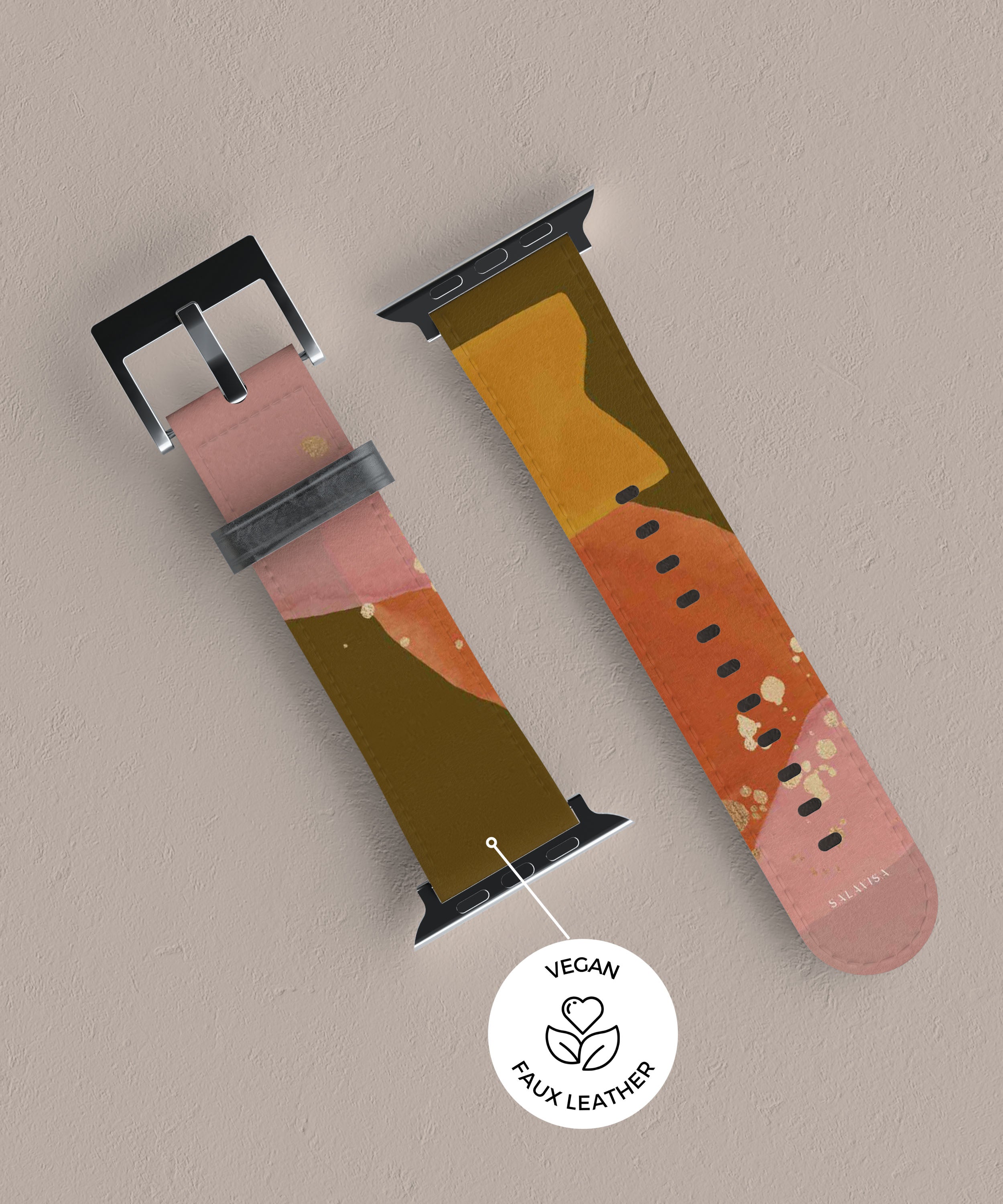 Olive Green Zen Watercolor Apple Watch Band - Soft Silicone Strap for Women & Men - Perfect for Yoga, Workouts & Everyday Wear