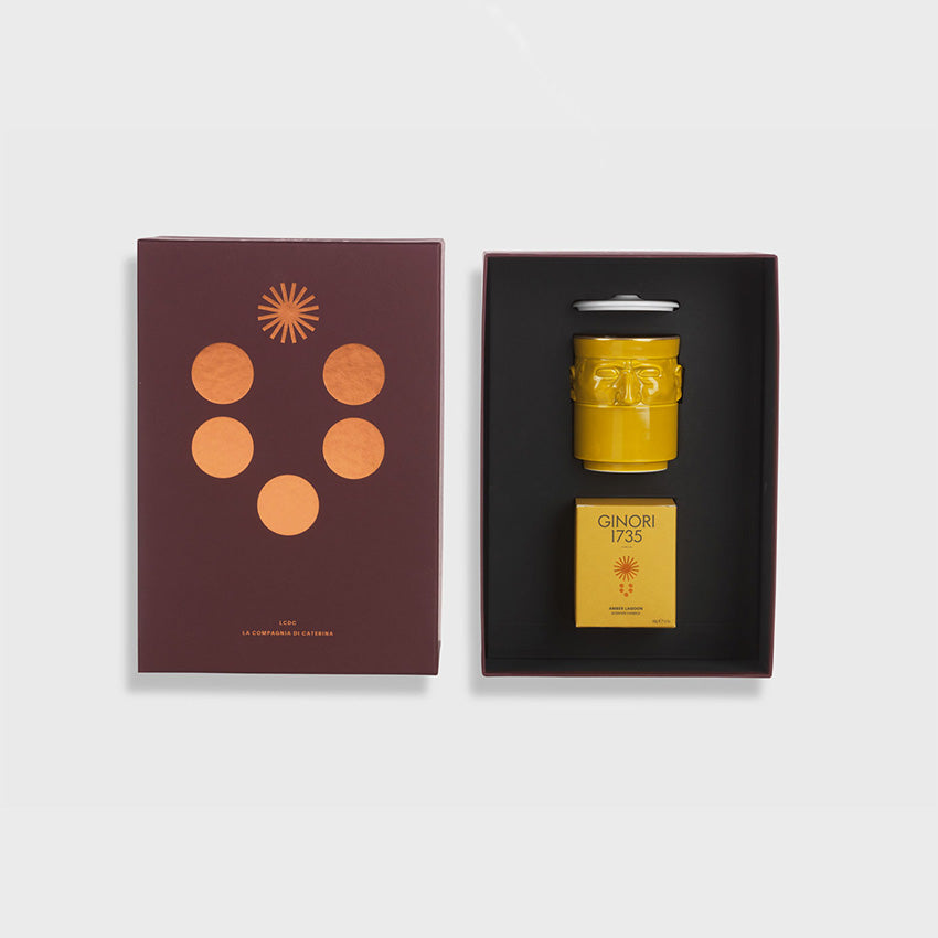 Ginori 1735 LCDC Companion Scented Candle - Saffron Fragrance | Luxury Home Decor & Relaxing Aromatherapy for Living Room, Bedroom & Spa