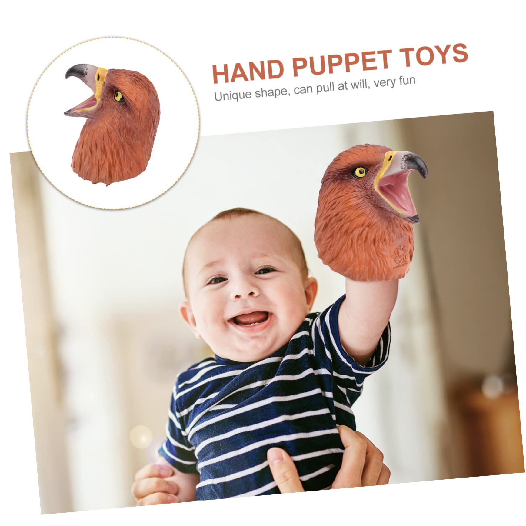 Gogogmee 1PC Eagle Hand Puppet - Interactive Animal Puppet Toy for Kids, Bird Action Figure, Fun & Educational Role Play Puppet for Storytelling & Pretend Play