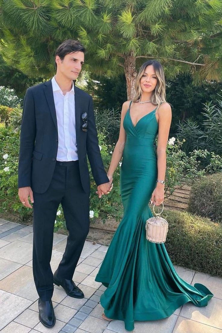 Mermaid Green Satin Long Prom Dresses - Elegant Backless Evening Gowns for Homecoming, Formal Parties & Special Occasions | Plus Size Options Available