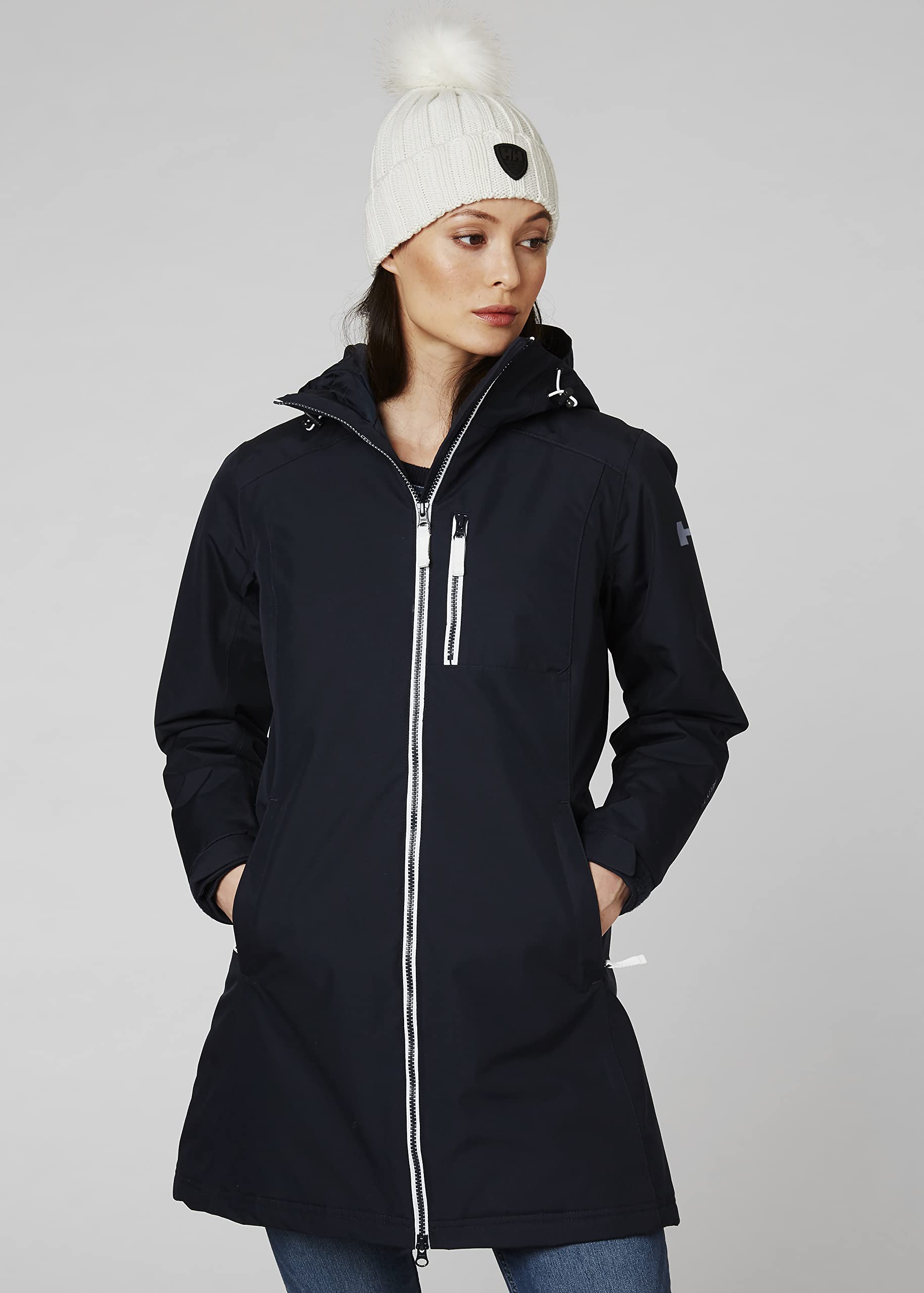 Helly Hansen 62395 Women's Long Belfast Winter Jacket - Waterproof Insulated Coat for Cold Weather, Hiking & Outdoor Activities