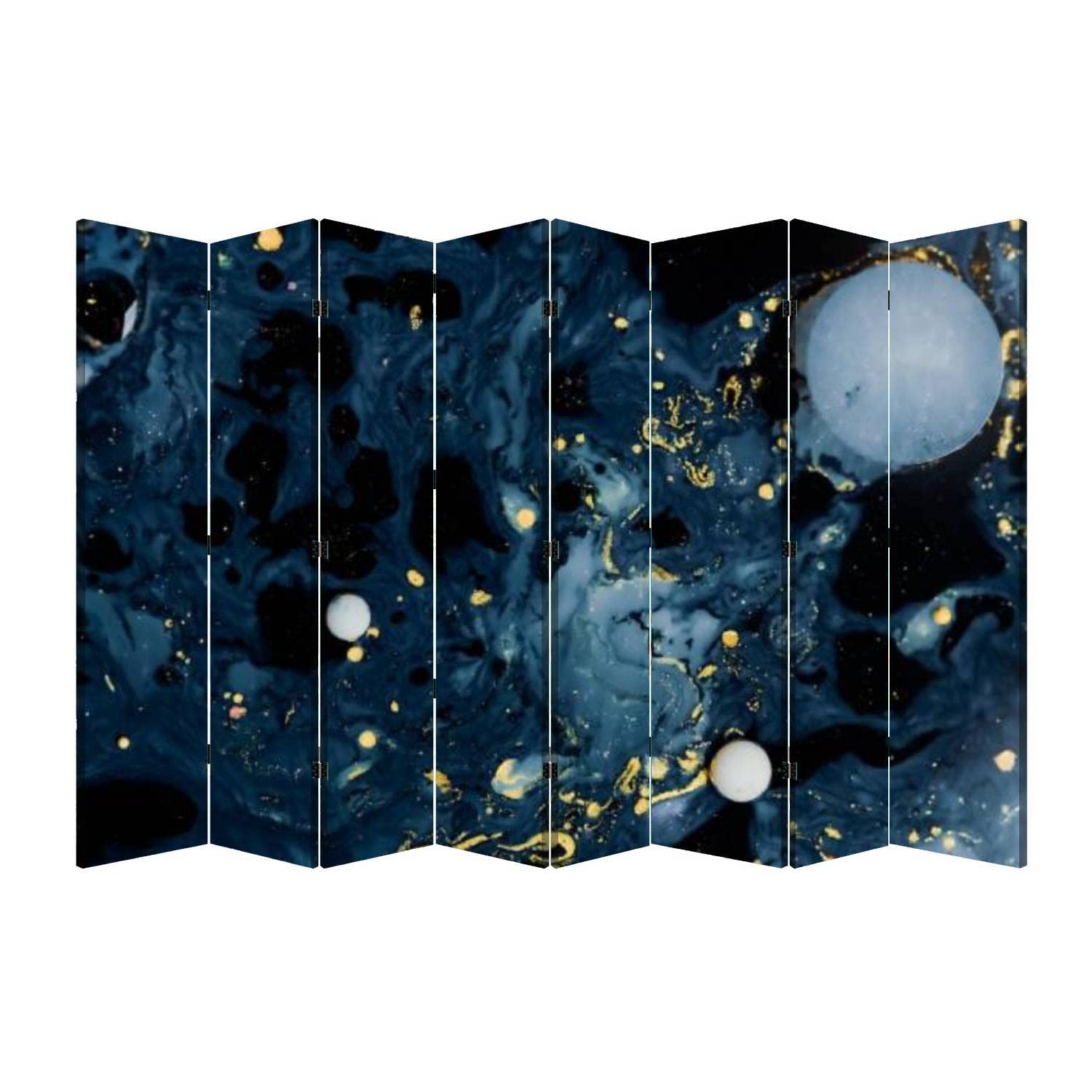 8-Panel Folding Room Divider Screen - Multicolor Acrylic Bubble Design for Privacy | Portable Freestanding Partition for Home, Office & Bedroom | Water Movement Visual Effect | Perfect for Space Separation, Room Decor & Open Floor Plans