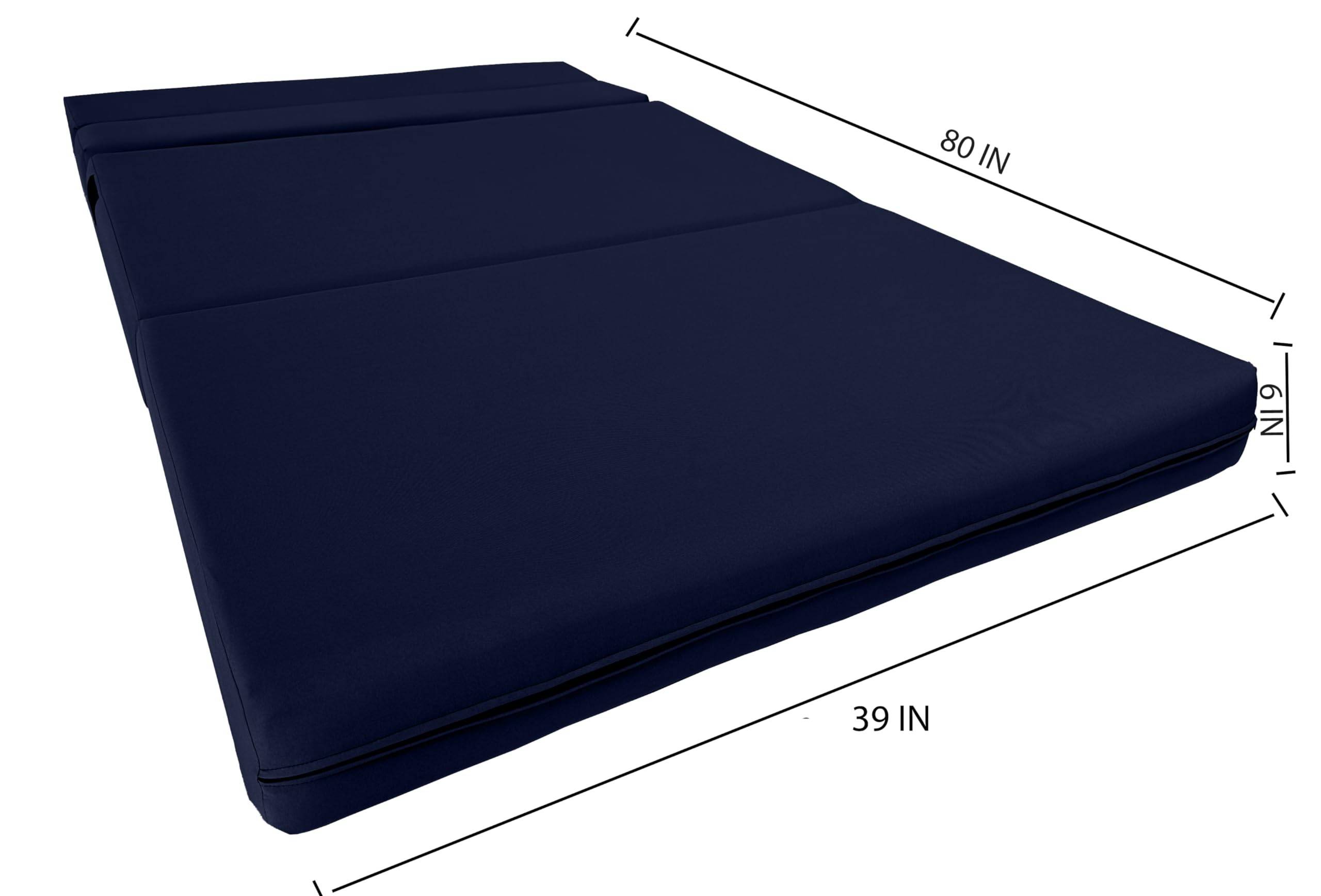 D&D Futon Furniture - Foldable Foam Mattress & Lounger Chair, Convertible Sofa Bed for Studio Apartments & Guest Rooms, Twin XL Size 80