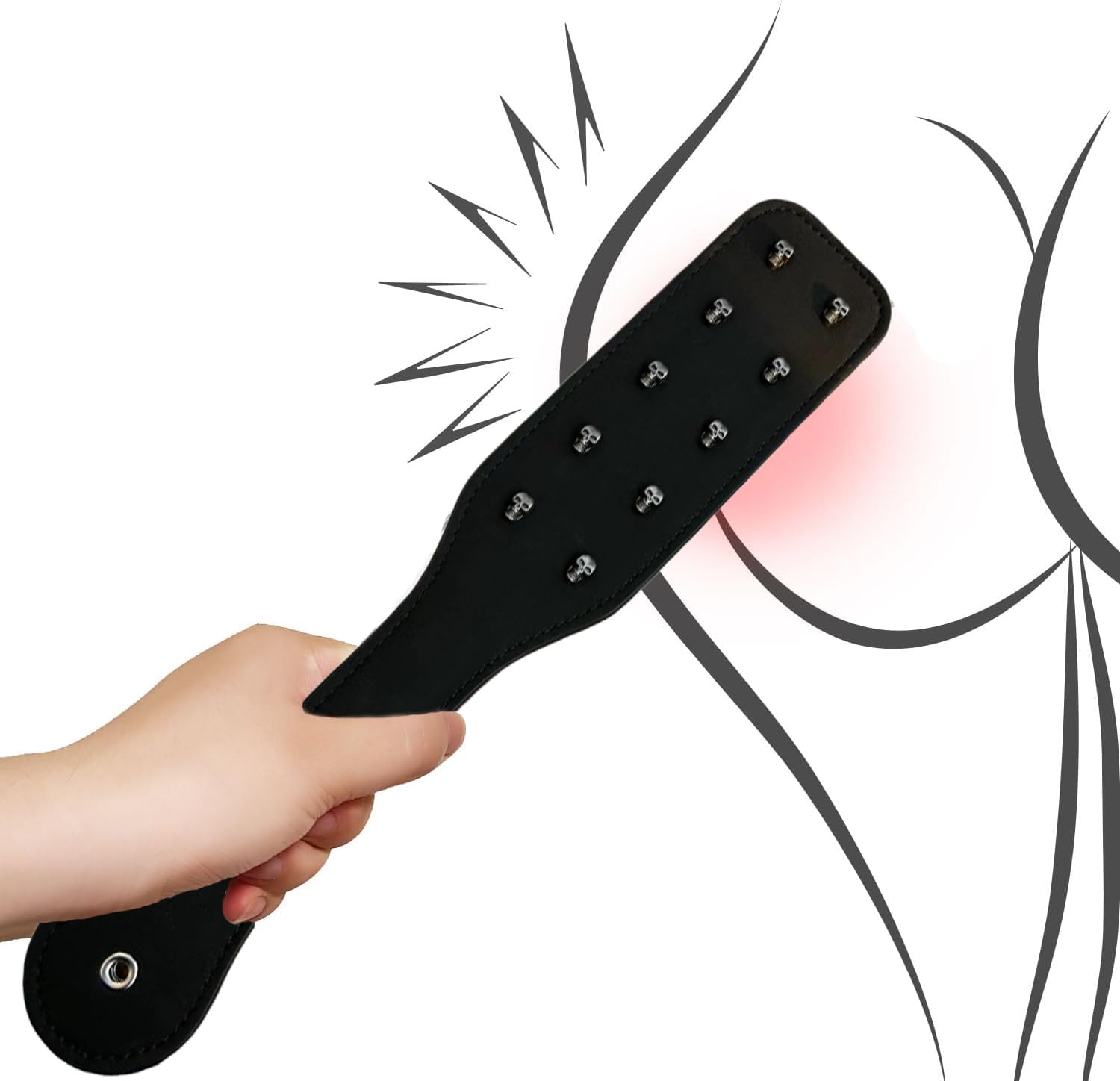 Premium Leather Skull Spanking Paddle - BDSM Toy for Adults, Couples & LGBTQ+ - Lightweight & Durable SM Bondage Flogger for Spanking Play - Perfect for Couples Play, BDSM Scenes & Gothic-Themed Adult Games