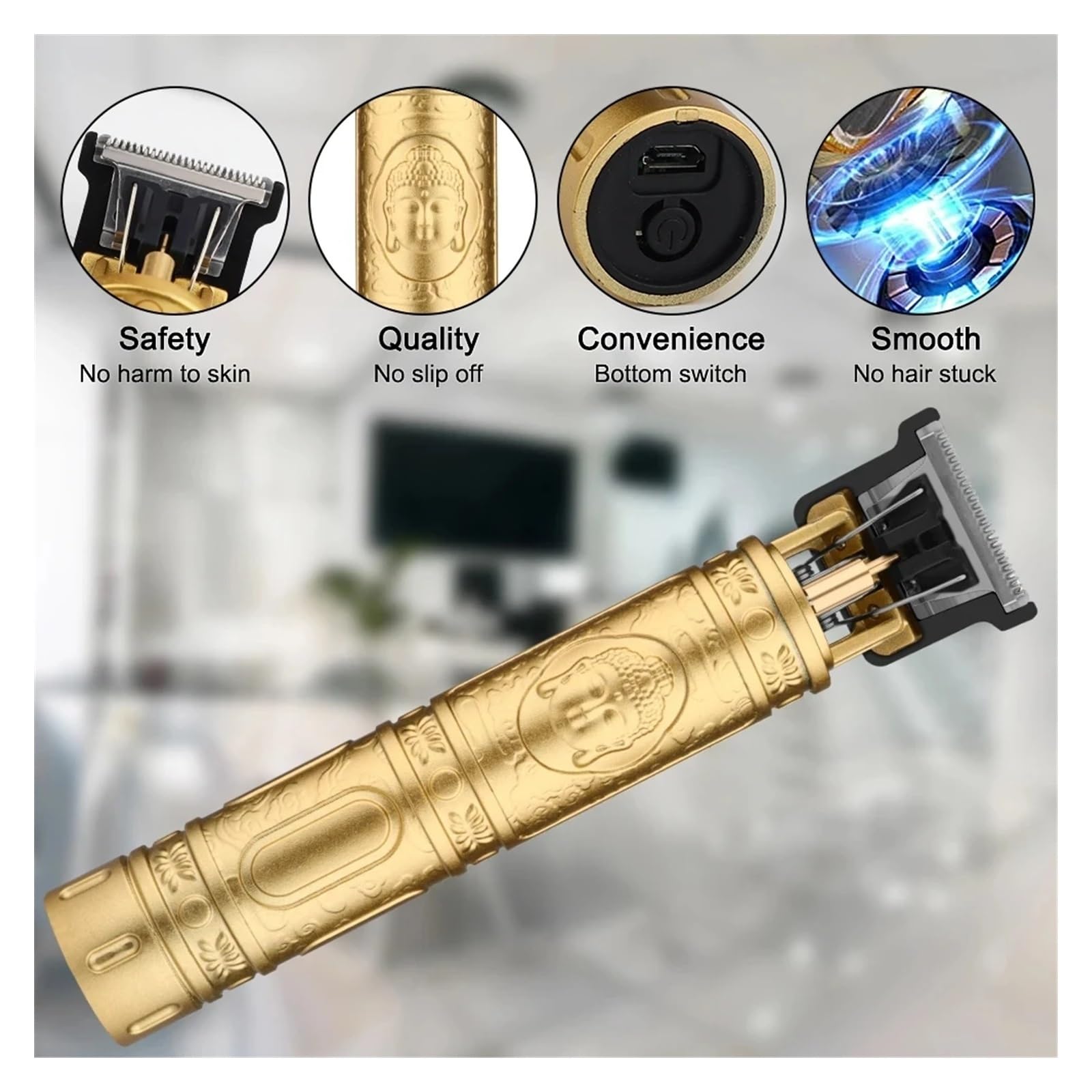 Professional T9 Electric Hair Clipper for Men - Cordless Beard Trimmer, Body Groomer & Hair Cutting Machine with Precision Blades | Perfect for Home Barbering, Beard Shaping & Body Grooming